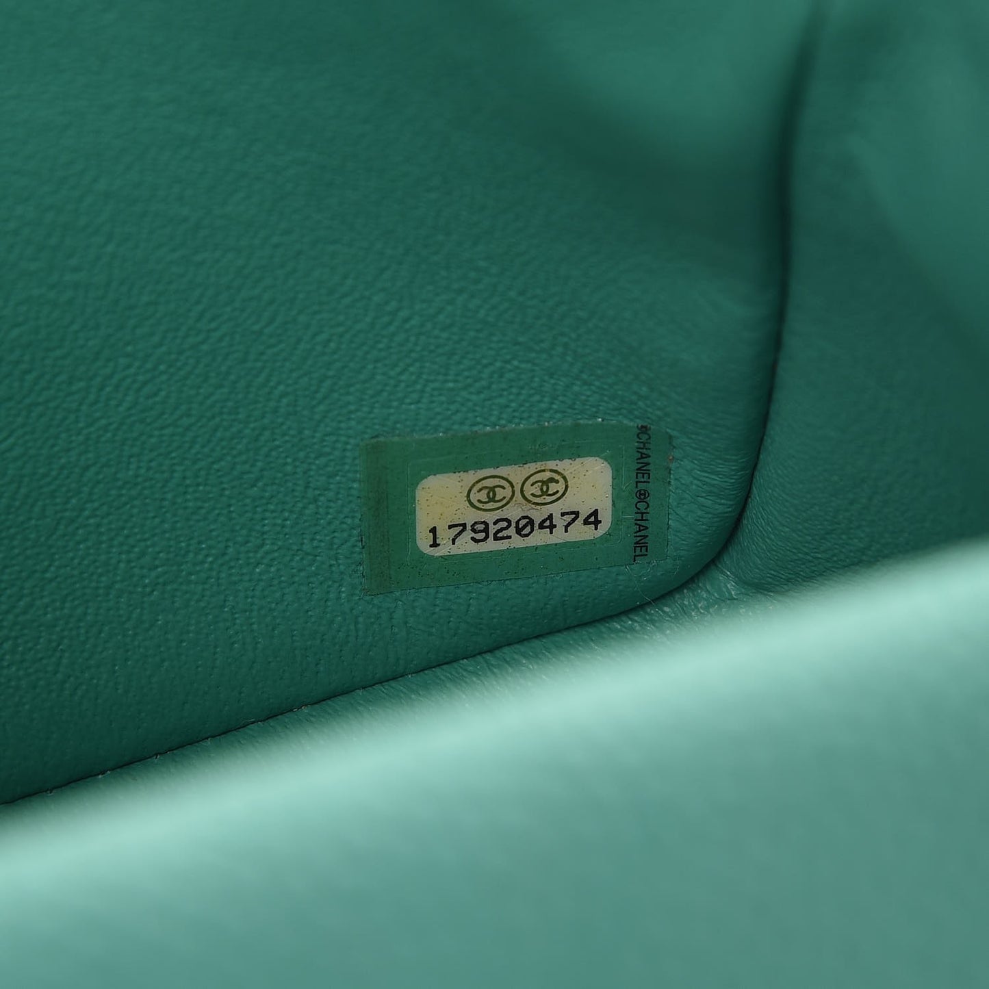 Iridescent Caviar Quilted Mini Rectangular Flap Green