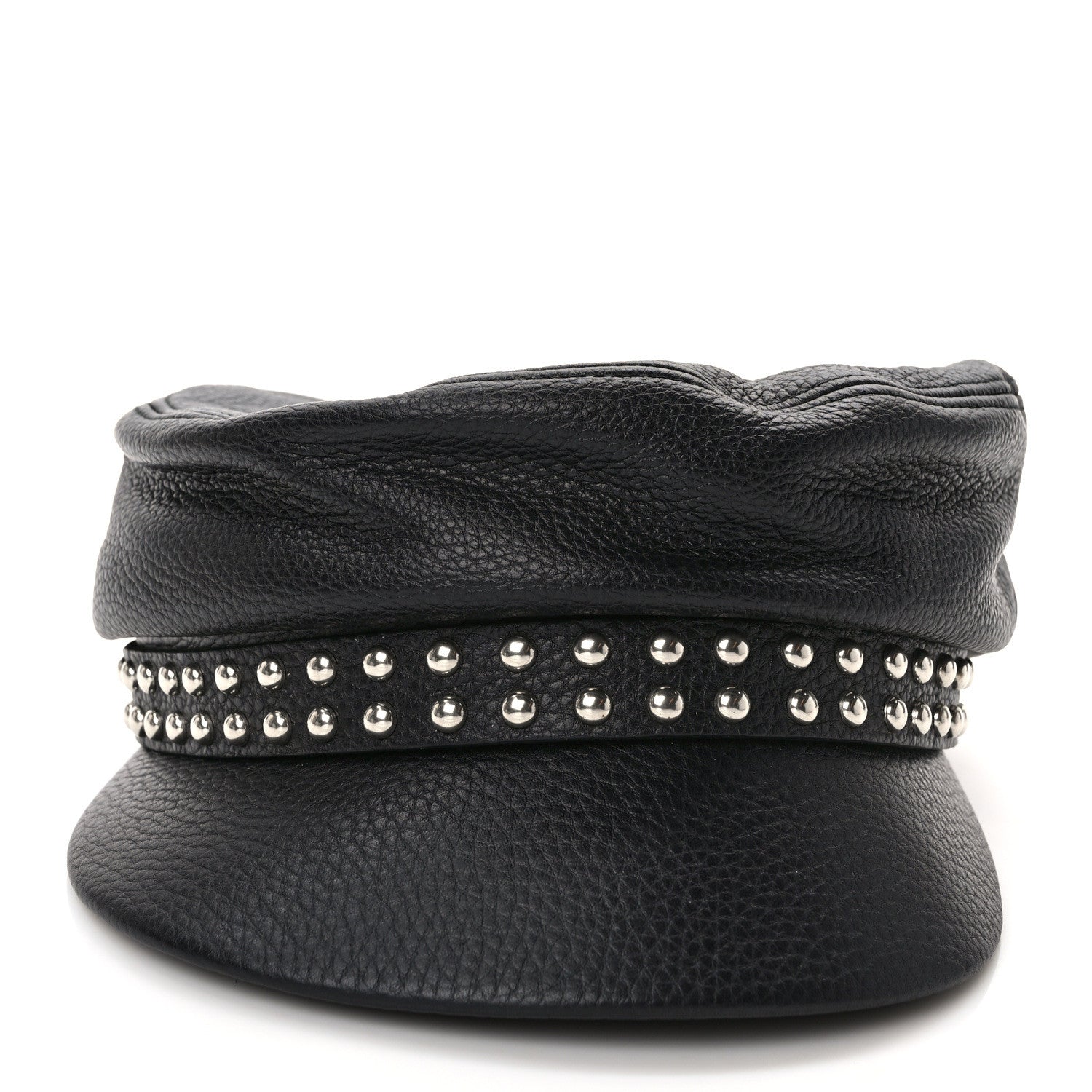 Gucci Calfskin Studded Cellarius Hat M Black 3 of 8