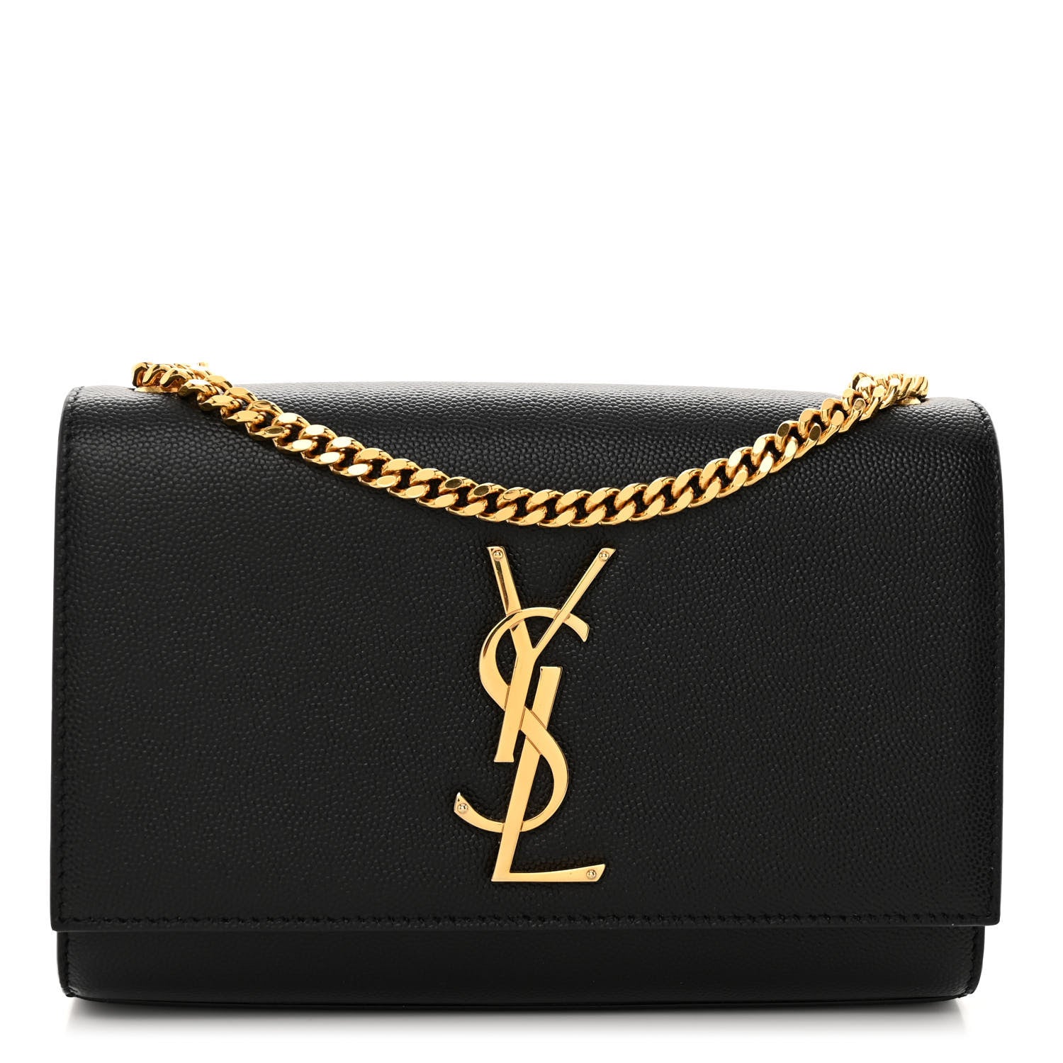 Saint Laurent Grain De Poudre Small Monogram Kate Satchel Black 1 of 10