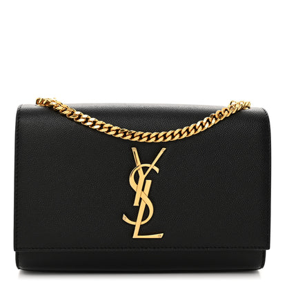 Saint Laurent Grain De Poudre Small Monogram Kate Satchel Black 1 of 10