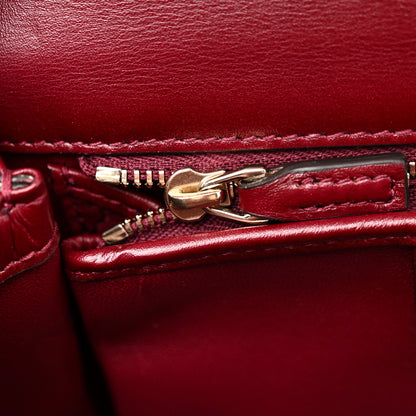 Gucci Boarded Dyana Lux Calfskin Web Monochrome Small Bamboo 1947 Top Handle Bag Rosso Ancora 11 of 11