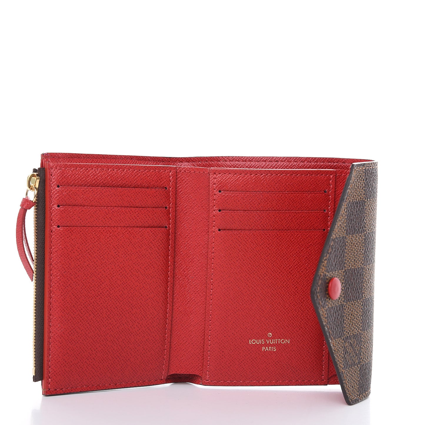 Damier Ebene Victorine Wallet Red