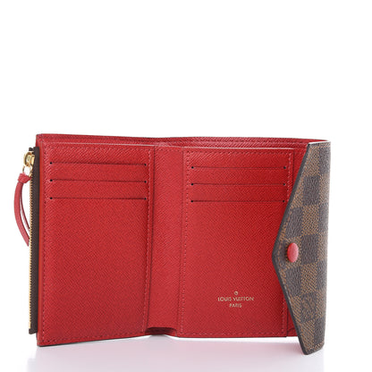 Louis Vuitton Damier Ebene Victorine Wallet Red 5 of 8