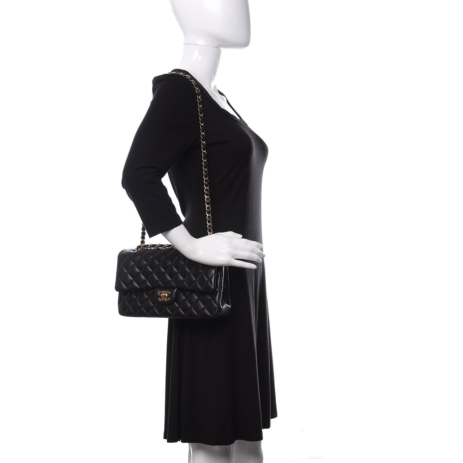Chanel Lambskin Quilted Medium Double Flap Black 2 of 11