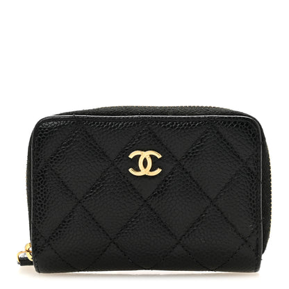 Chanel Caviar Quilted Zip Coin Purse Black 1 of 9