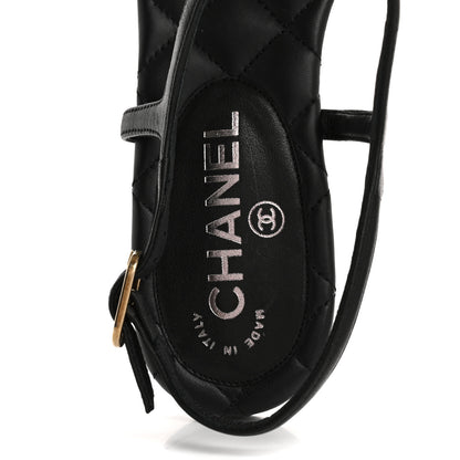 Chanel Calfskin Paris Dallas Quilted Star CC Thong Sandals 37 Black 8 of 10