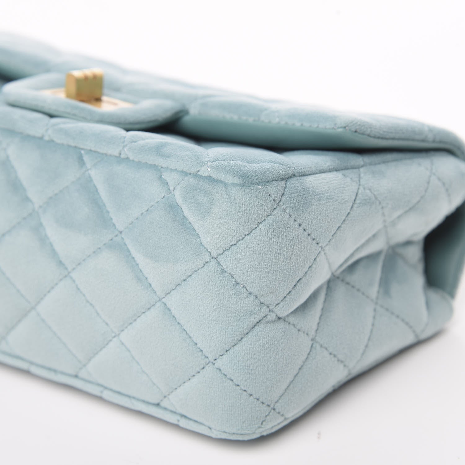 Chanel Velvet Quilted Mini 2.55 Reissue Flap Light Blue 9 of 10