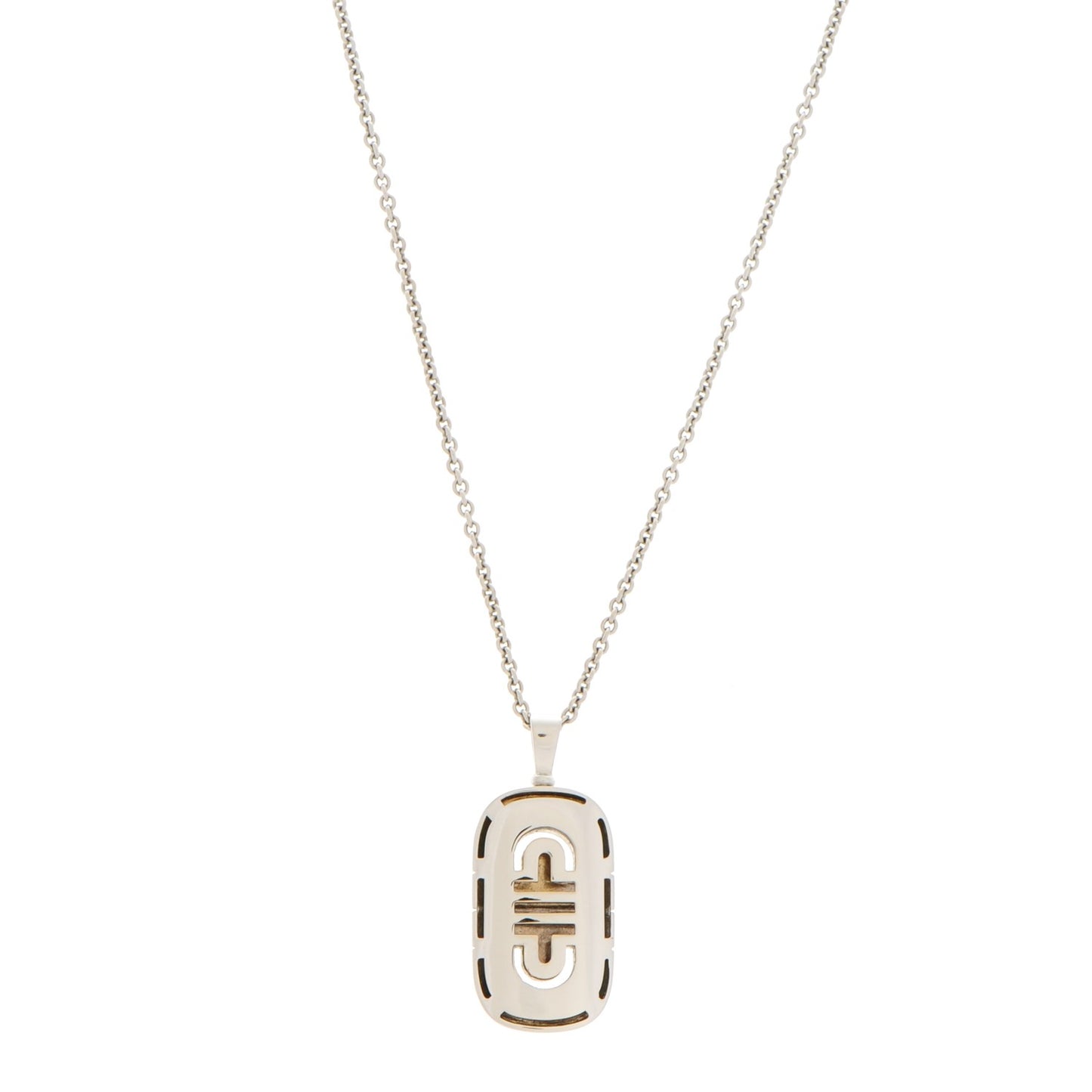 18K White Gold Parentesi Pendant Necklace