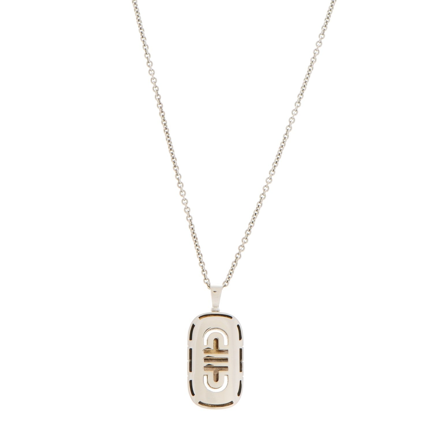 Bulgari 18K White Gold Parentesi Pendant Necklace 1 of 5