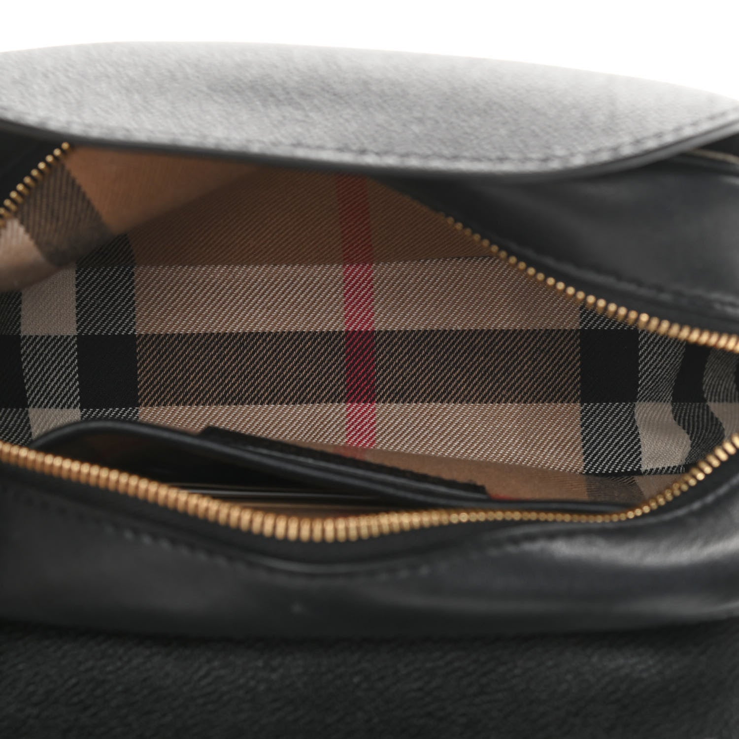 Burberry Soft Grain Calfskin Small Buckle Zip Bag Black 5 of 17