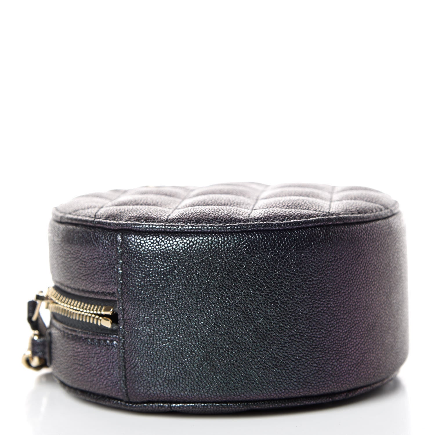 Chanel Iridescent Caviar Quilted Round Clutch With Chain Black 4 of 8