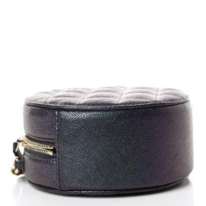 Chanel Iridescent Caviar Quilted Round Clutch With Chain Black 4 of 8