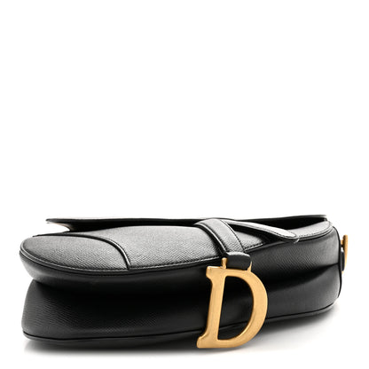 Christian Dior Grained Calfskin Saddle Bag Black 4 of 11