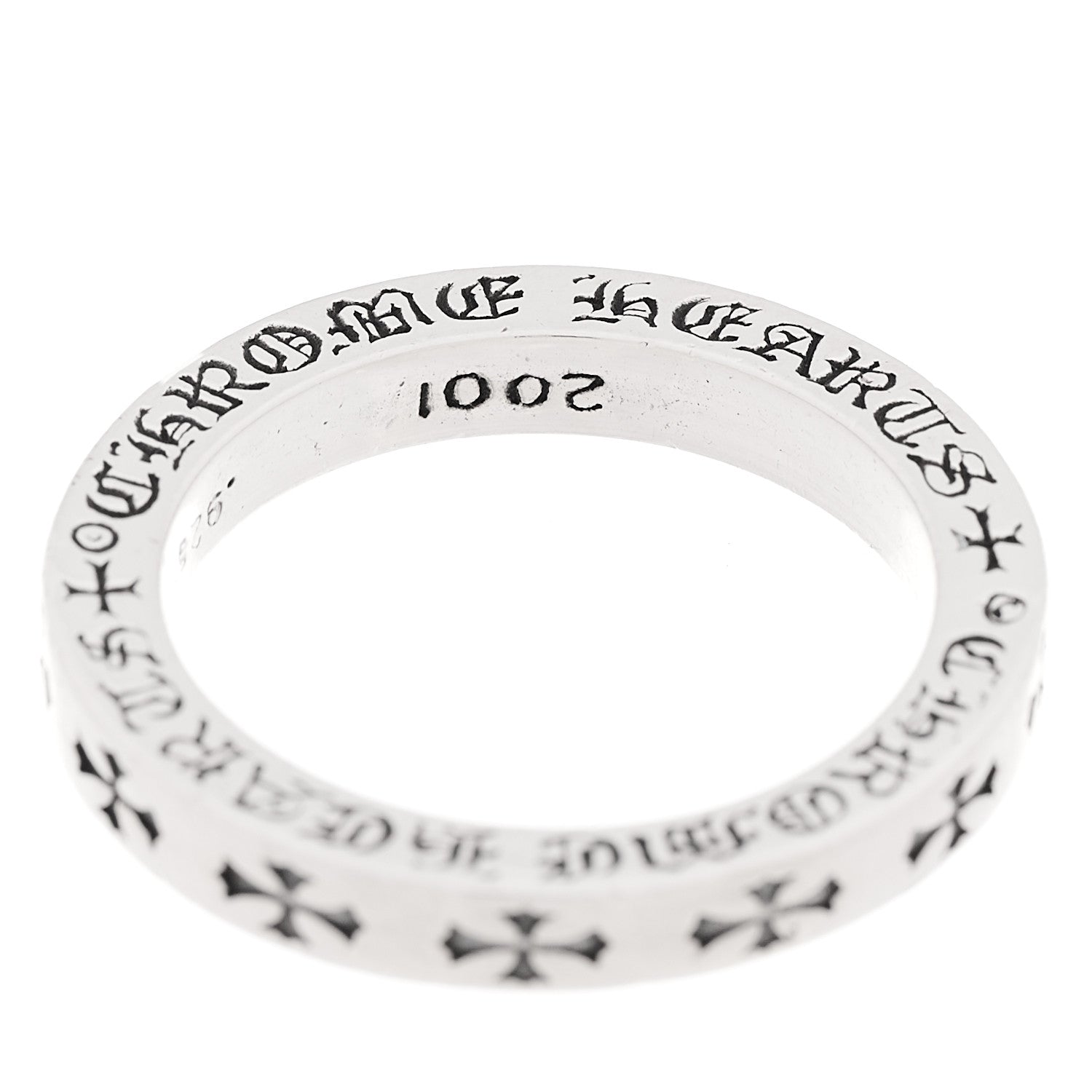 Chrome Hearts Sterling Silver CH LA Fck You Spacer Ring 57 8 4 of 5