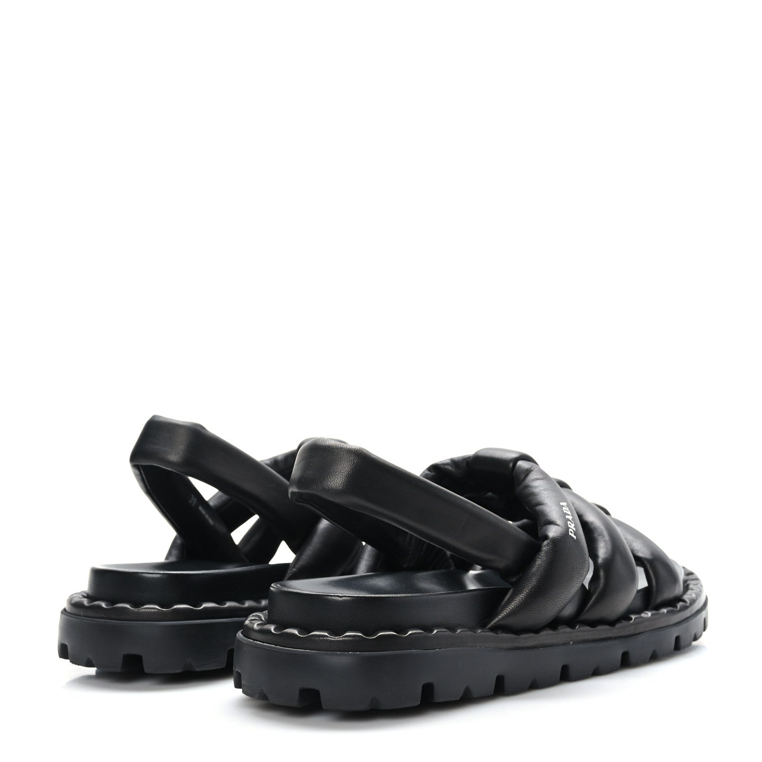 Prada Nappa Padded Blow 20mm Slingback Sandals 39 Black 4 of 8