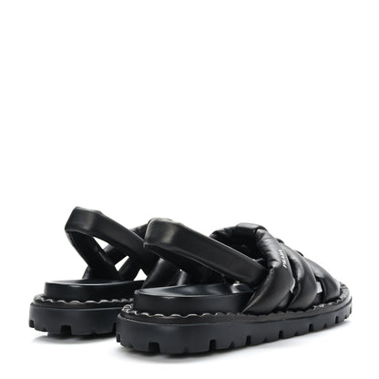 Prada Nappa Padded Blow 20mm Slingback Sandals 39 Black 4 of 8