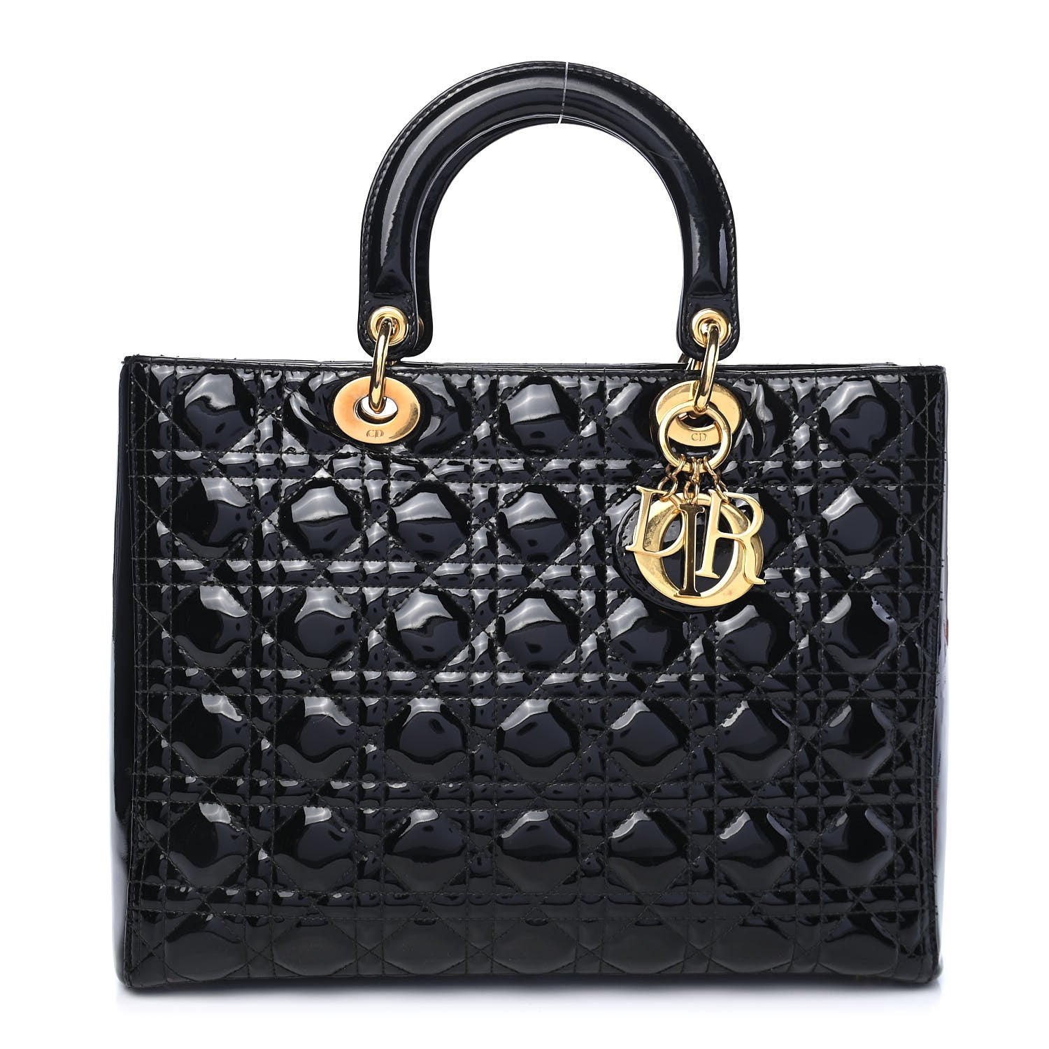 Christian Dior Patent Cannage Large Lady Dior Black 1 of 9