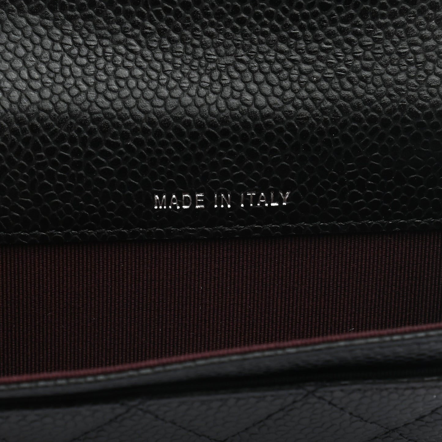 Caviar Quilted Flap Card Holder Wallet Black