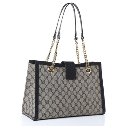 Gucci GG Supreme Monogram Medium Padlock Tote Black 3 of 9