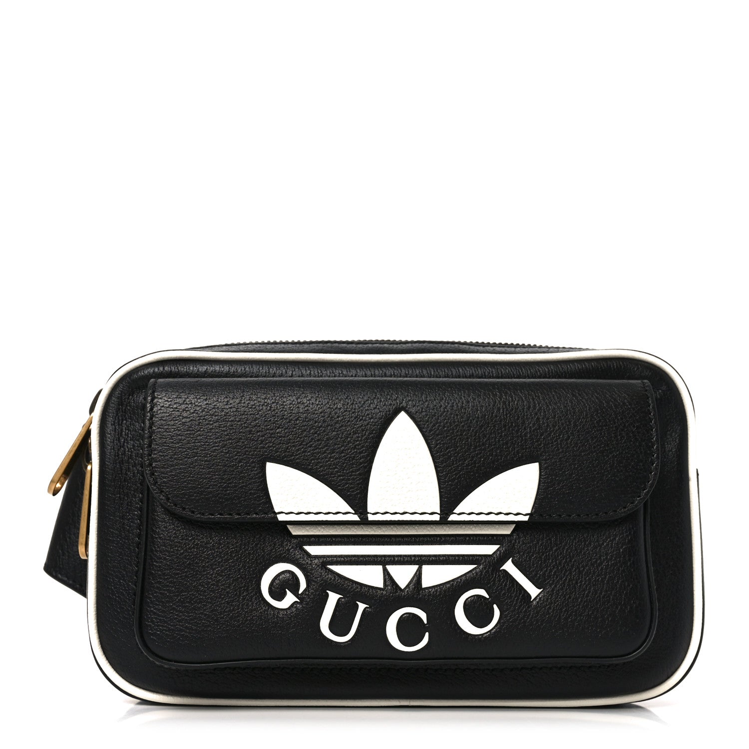 Gucci X ADIDAS Textured Dollar Calfskin Belt Bag Black 1 of 10