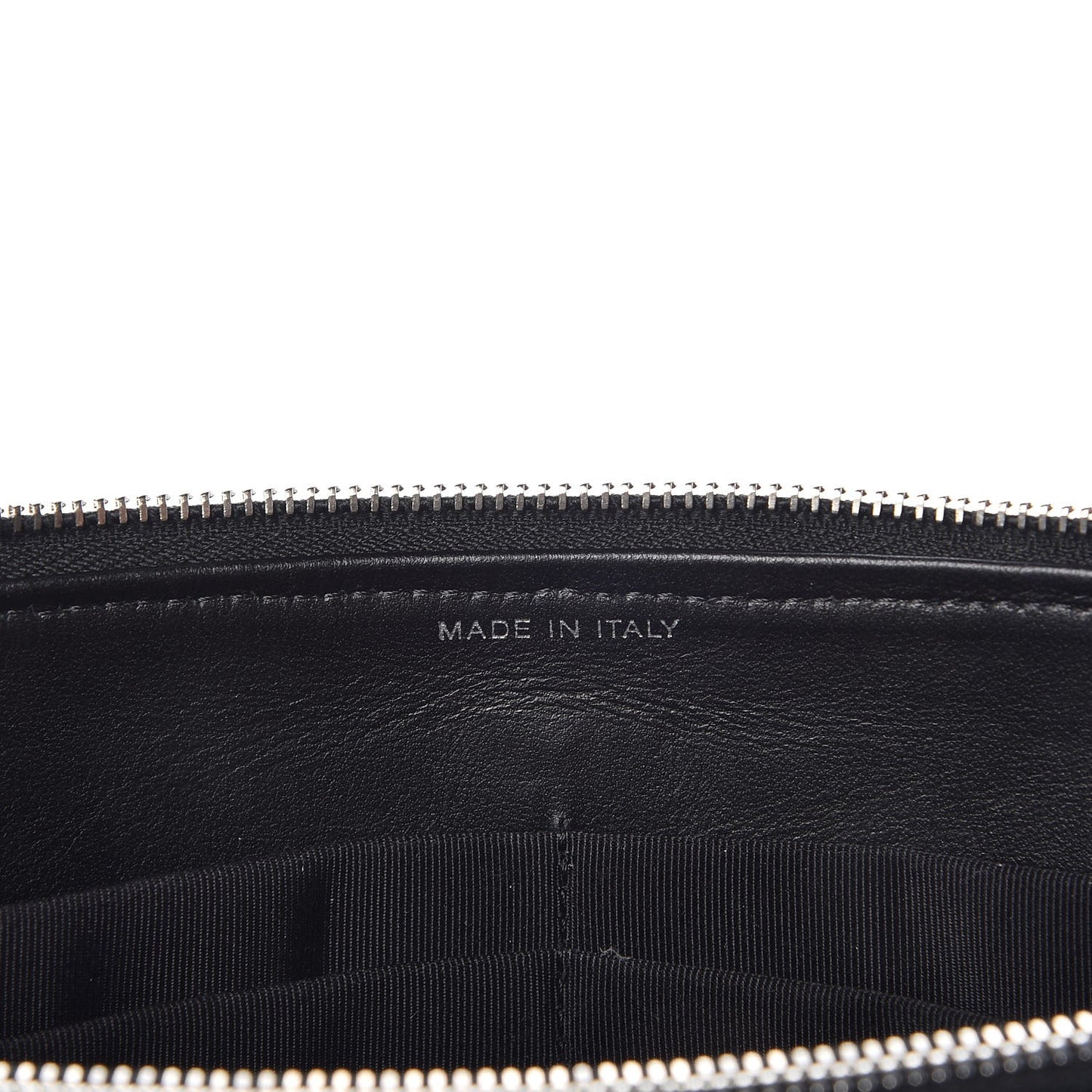 Iridescent Caviar Quilted Small Zipped Clutch Black