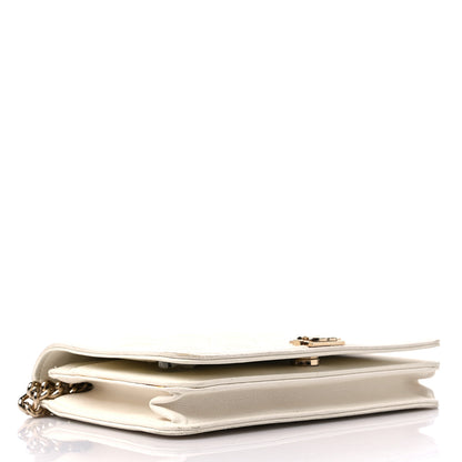 Chanel Caviar Quilted Boy Wallet On Chain WOC White 4 of 20