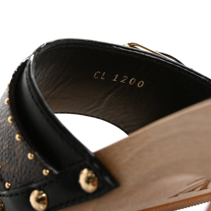 Louis Vuitton Calfskin Monogram Cottage Mules 37 Black 9 of 10