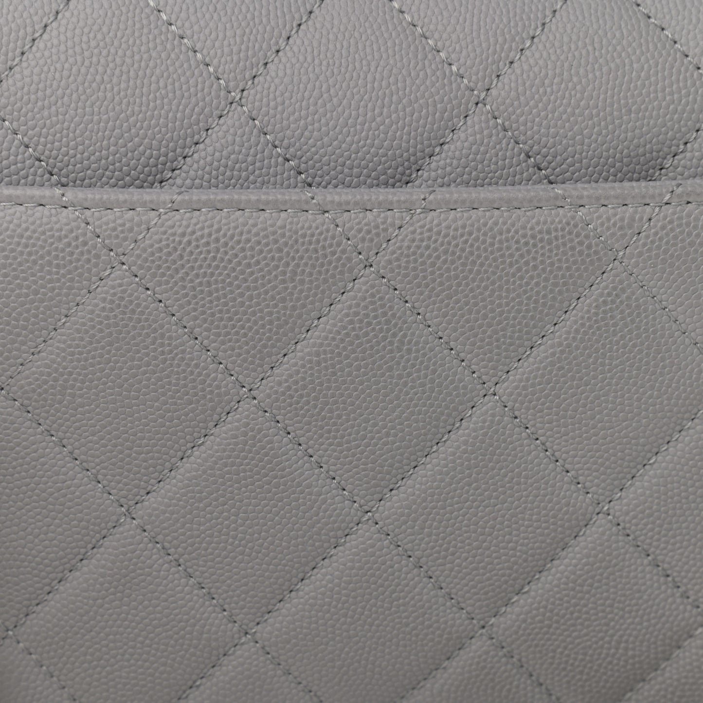 Caviar Quilted Small Business Affinity Flap Grey