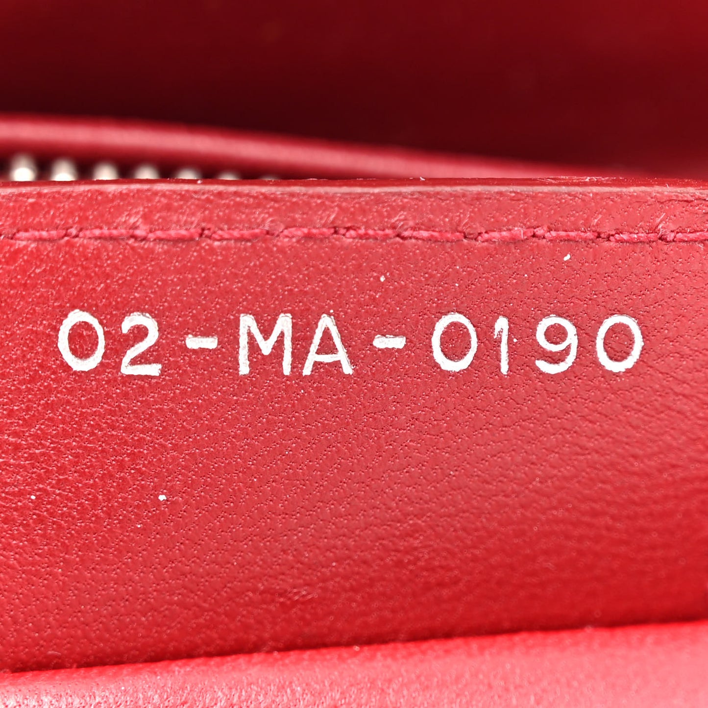 Lambskin Cannage Ruffle Trim Medium Lady Dior Burgundy