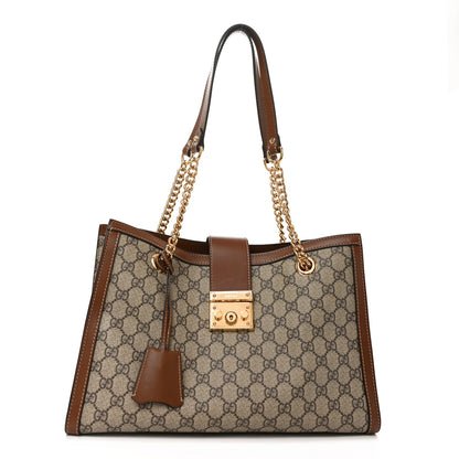 Gucci GG Supreme Monogram Medium Padlock Tote Beige Cuir 1 of 10
