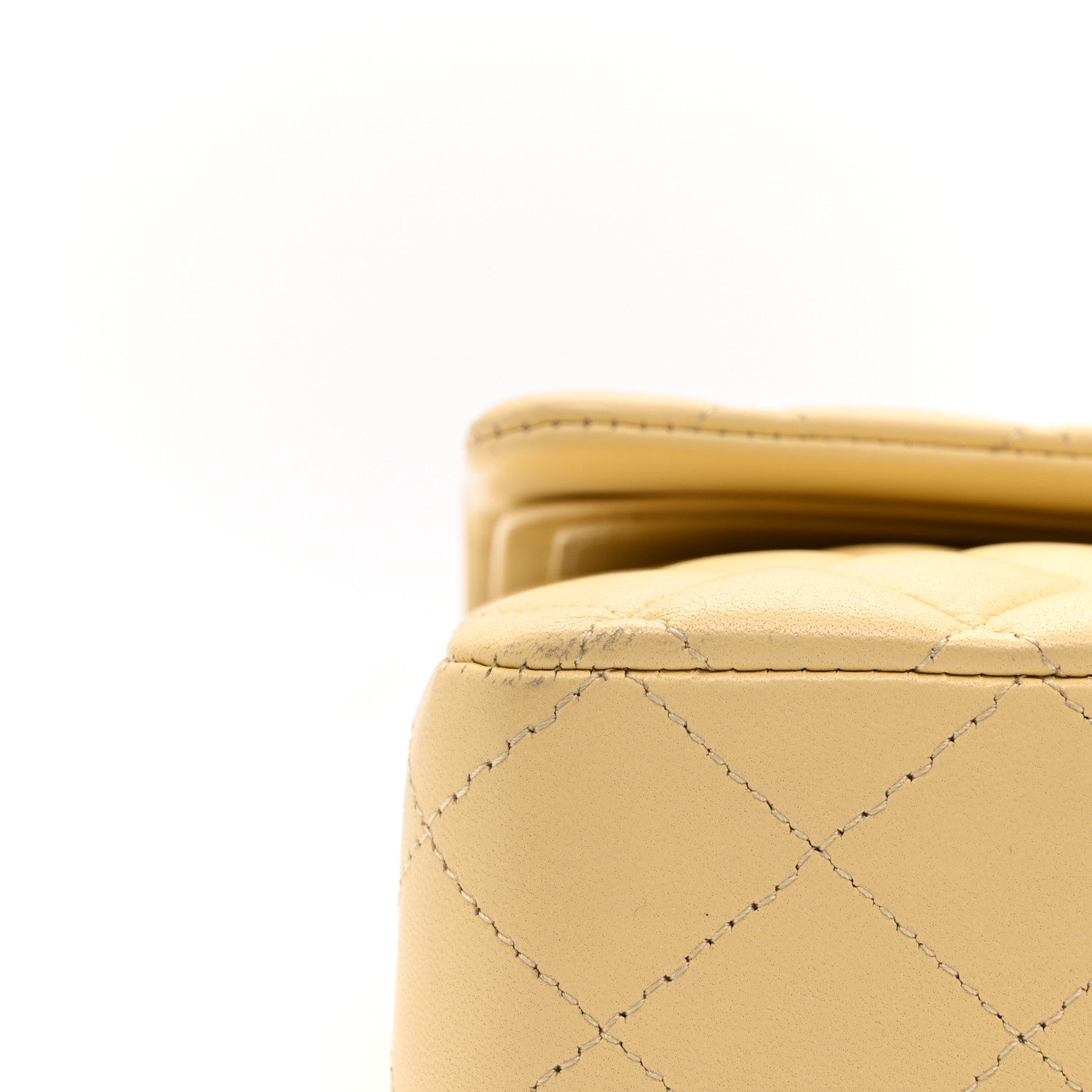 Chanel Lambskin Quilted Medium Double Flap Yellow 11 of 11