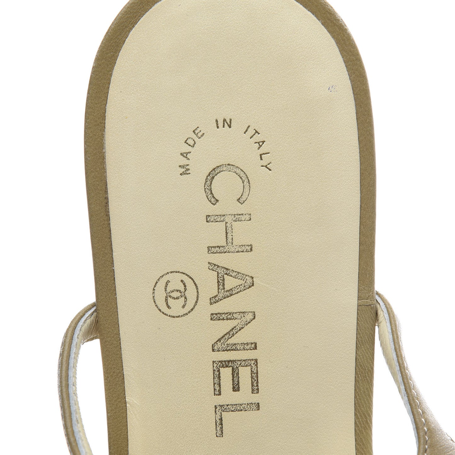 Lambskin Camellia Thong Sandals 41 Beige