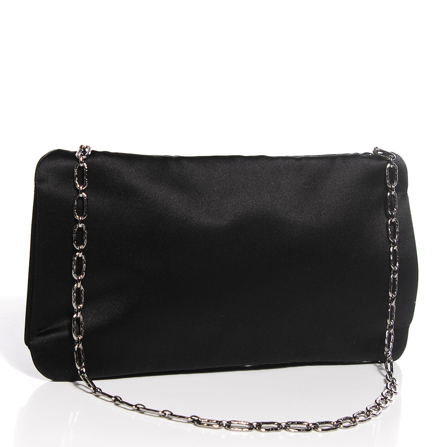 Chanel Satin Diamante Evening Clutch Bag Black 3 of 7