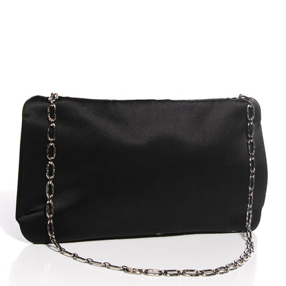 Chanel Satin Diamante Evening Clutch Bag Black 3 of 7
