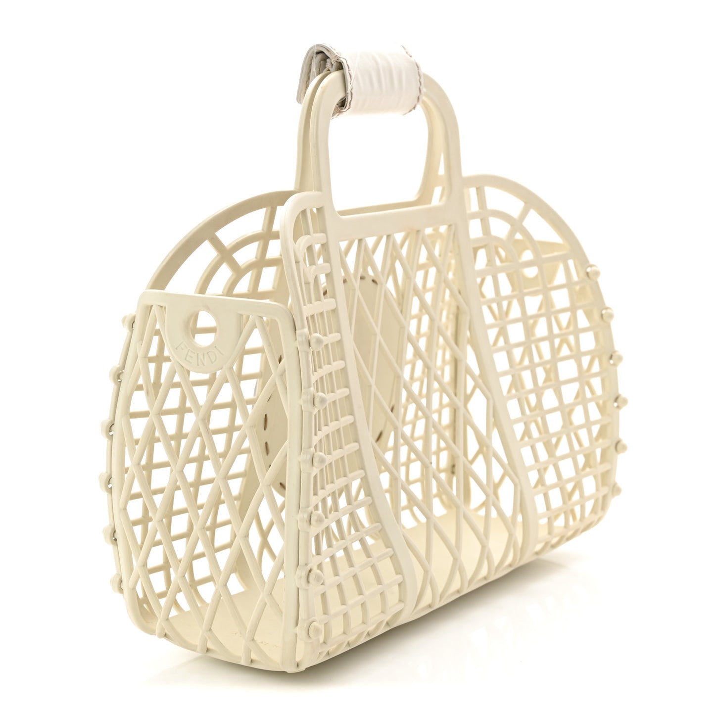 Recycled Plastic Vitello Liberty Matte Small Fendi Basket White Ice