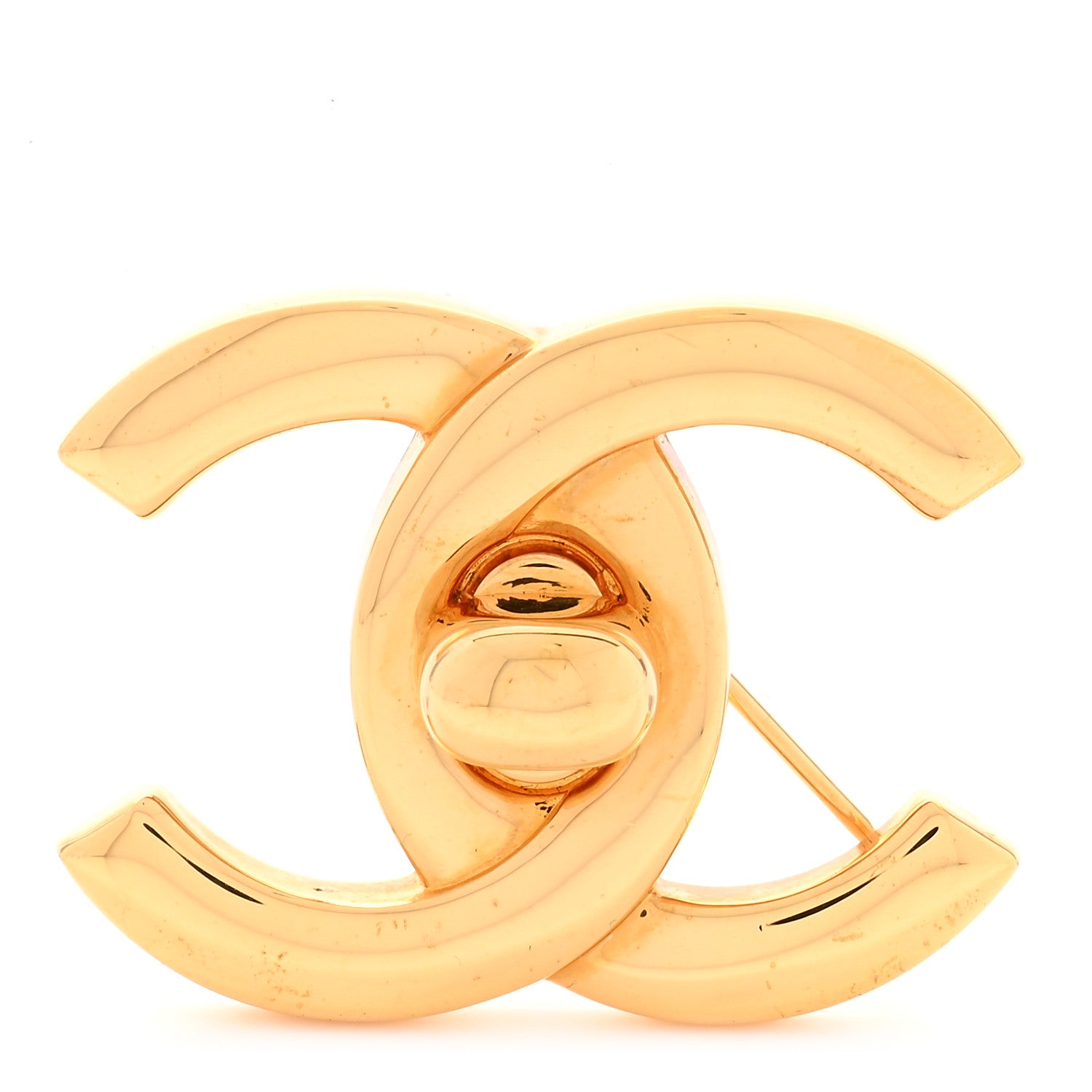 Chanel Metal CC Turn Lock Brooch Gold 1 of 5