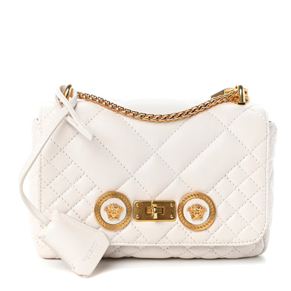 Versace Nappa Quilted Icon Shoulder Bag White 1 of 10