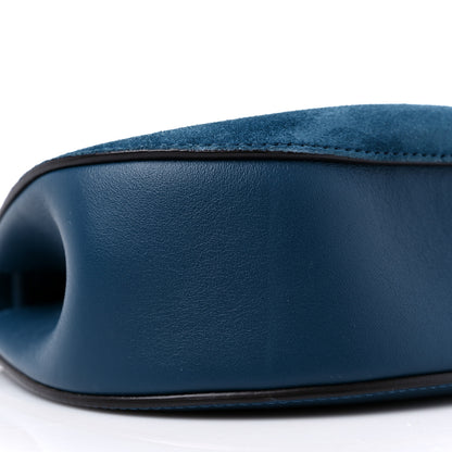 Chloe Suede Smooth Calfskin Mini Drew Shoulder Bag Majolica Blue 8 of 9