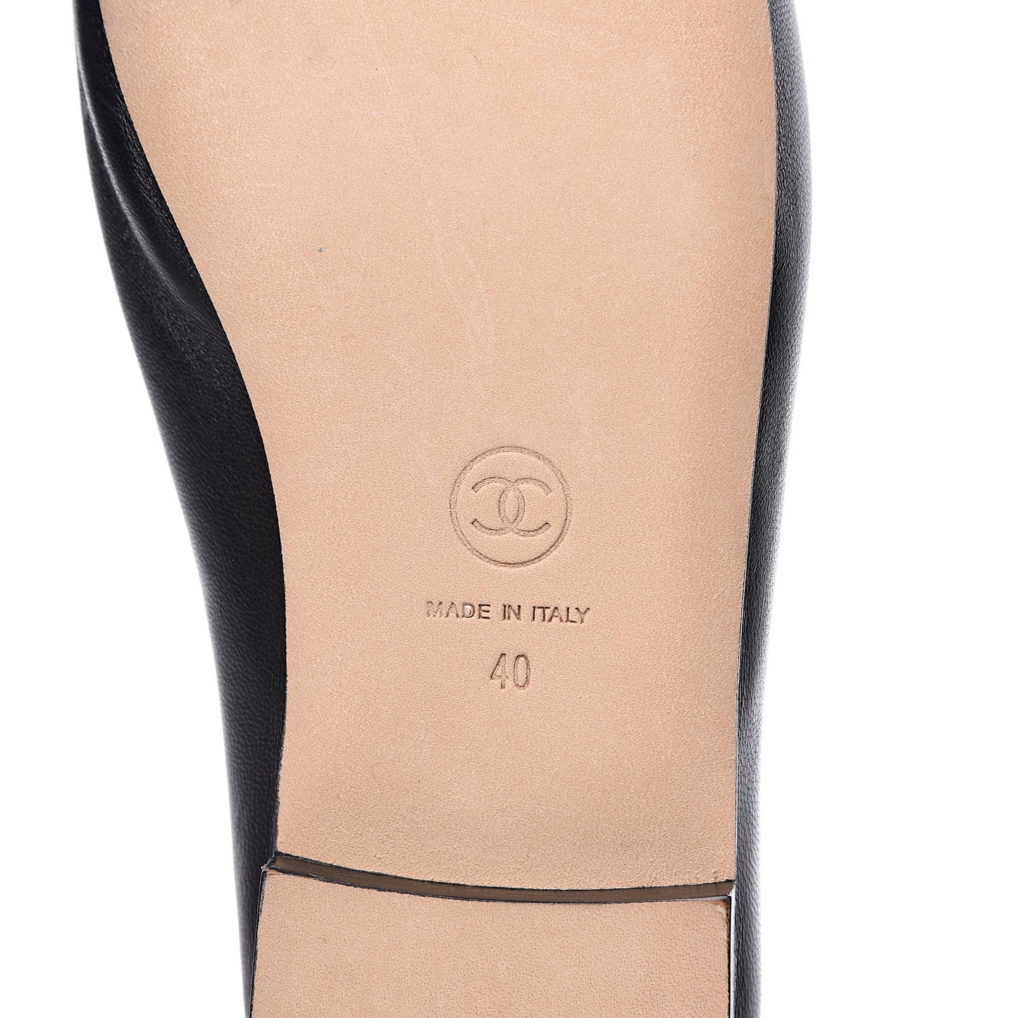 Calfskin Chain Loafers 40 Black