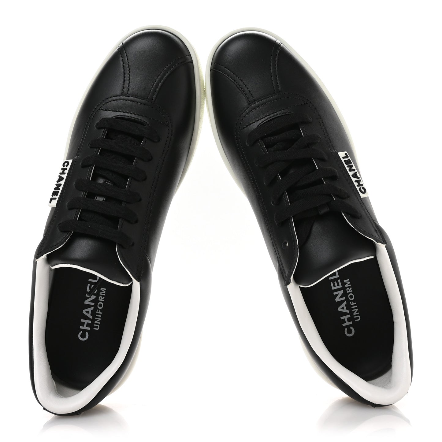 Calfskin CC Womens Sneakers 39 Black