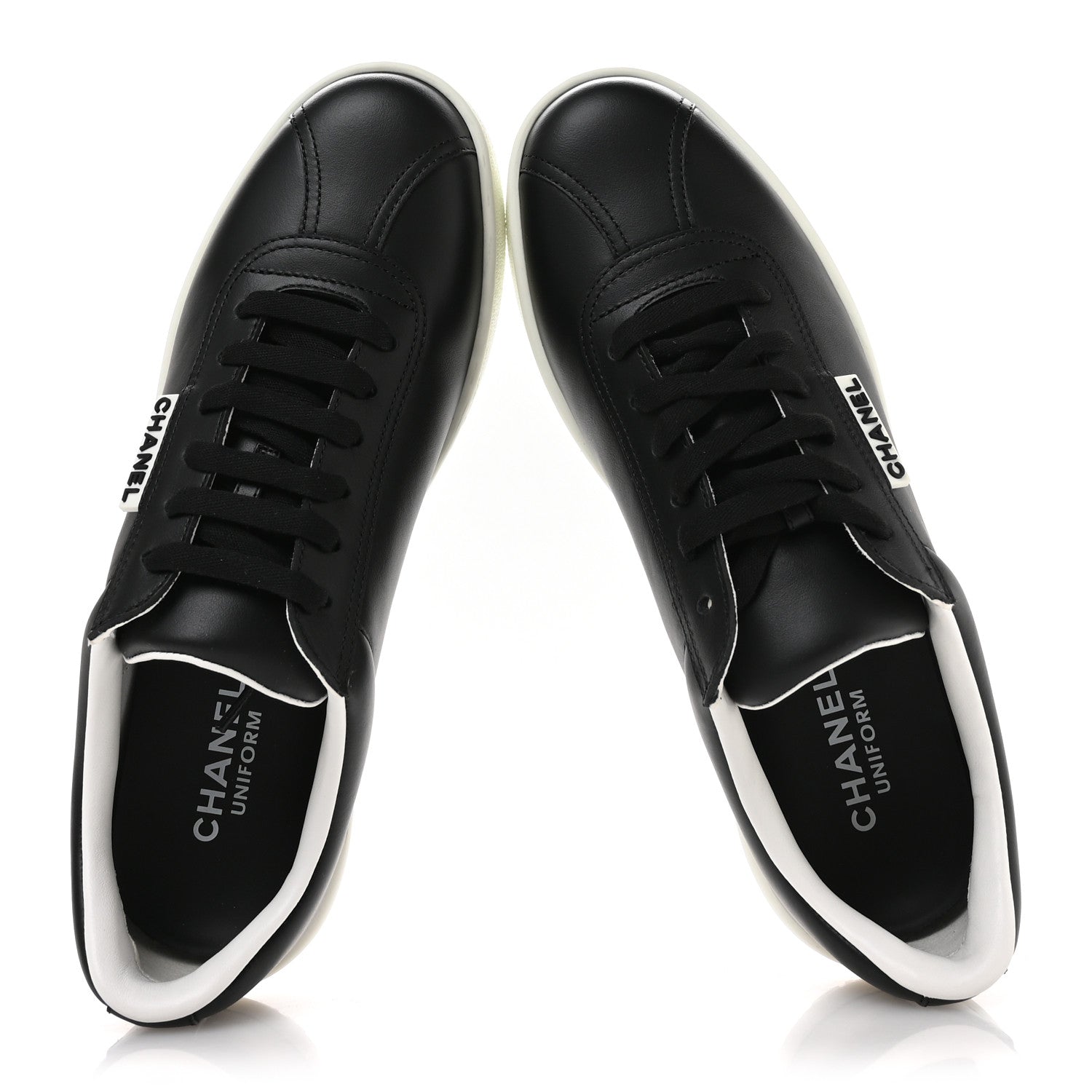 Chanel Calfskin CC Womens Sneakers 39 Black 2 of 9