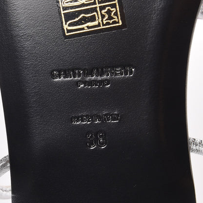 Saint Laurent Metallic Calfskin Nu Pieds Star 05 Thong Sandals 38 Silver 6 of 8