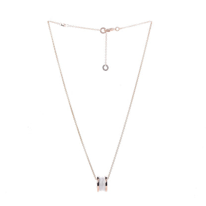 Bulgari 18K Rose Gold White Ceramic B.Zero1 Pendant Necklace 3 of 7