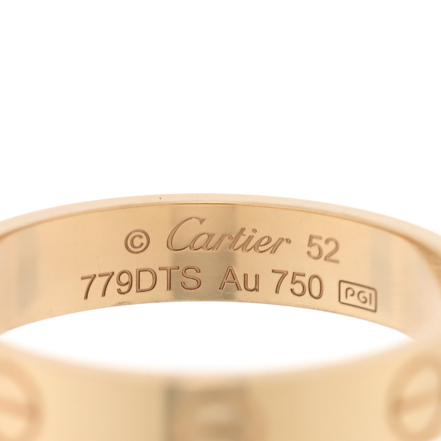 18K Yellow Gold 3.5mm LOVE Wedding Band Ring 52 6