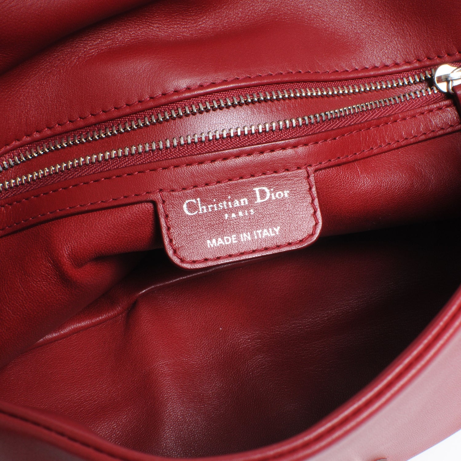 Christian Dior Lambskin Small Demi Lune Flap Red 6 of 7