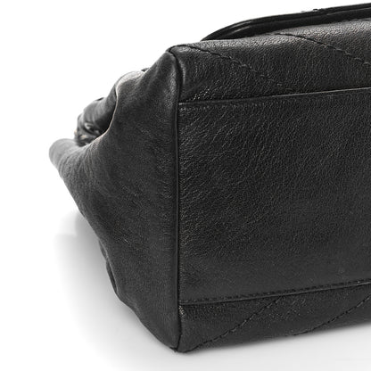 Saint Laurent Pebbled Lambskin Chevron Monogram Small Nolita Black 7 of 8