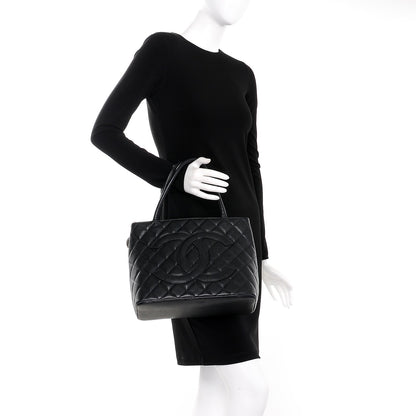 Chanel Caviar Quilted Medallion Tote Black 2 of 14