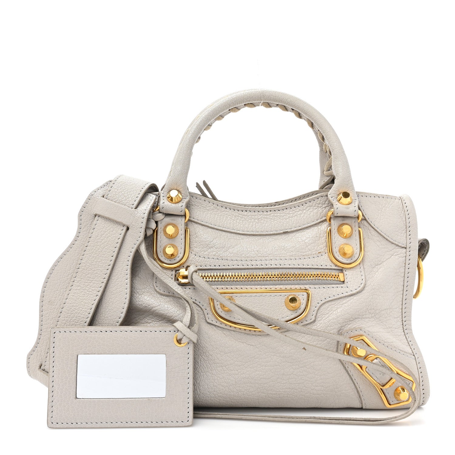 Balenciaga Chevre Gold Metallic Edge Hardware Mini City Gris Perle 3 of 18