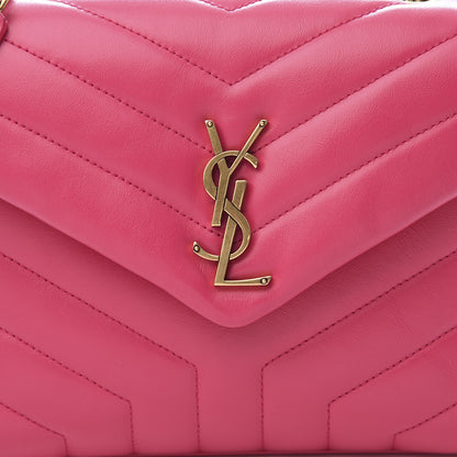 Saint Laurent Calfskin Y Quilted Monogram Small Loulou Chain Satchel Fresh Fuchsia 10 of 11