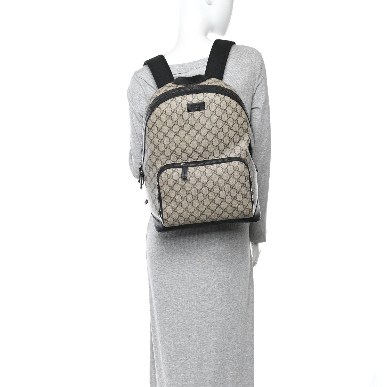 Gucci GG Supreme Monogram Medium Backpack Black 3 of 23